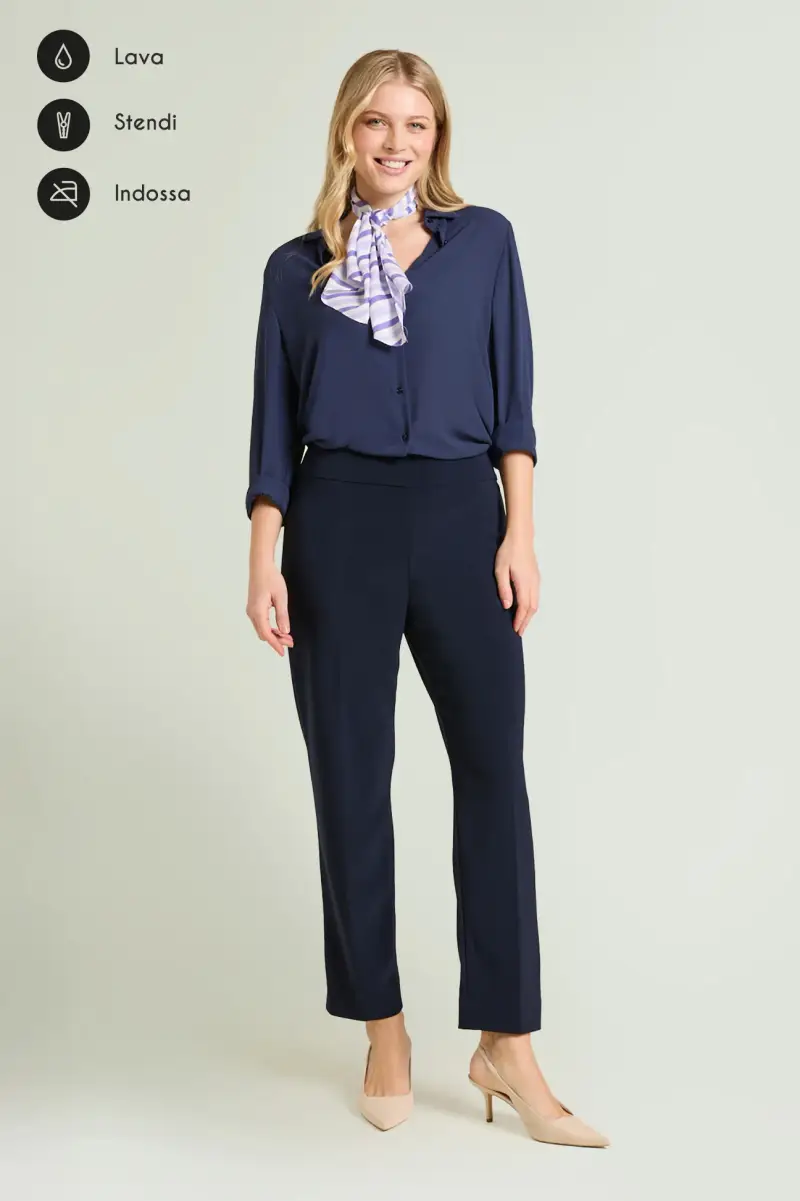 PANTALONI PULL-ON A SIGARETTA IN COMPACT STRETCH Donna