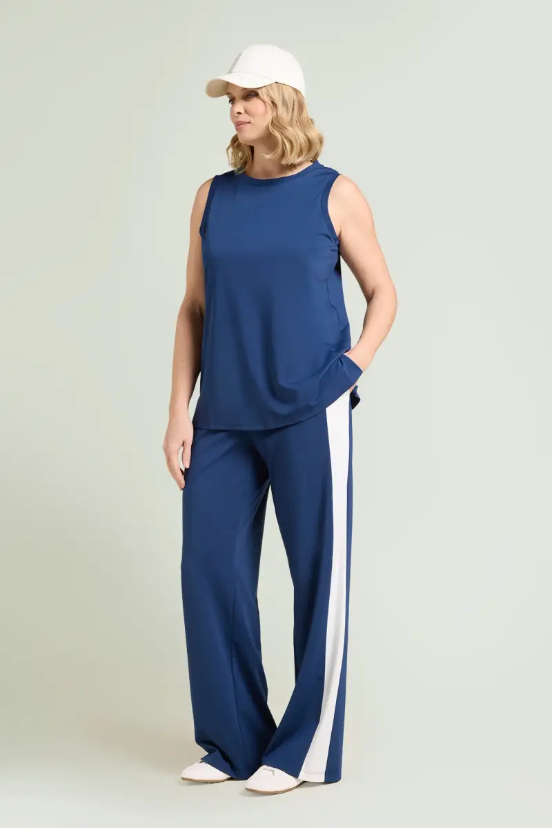 PANTALONI PULL-ON AMPI CON BANDE LATERALI Donna