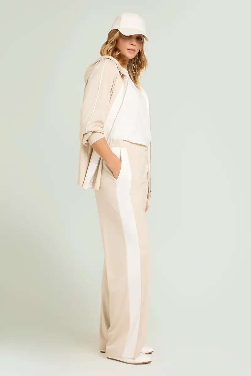 PANTALONI PULL-ON AMPI CON BANDE LATERALI Donna