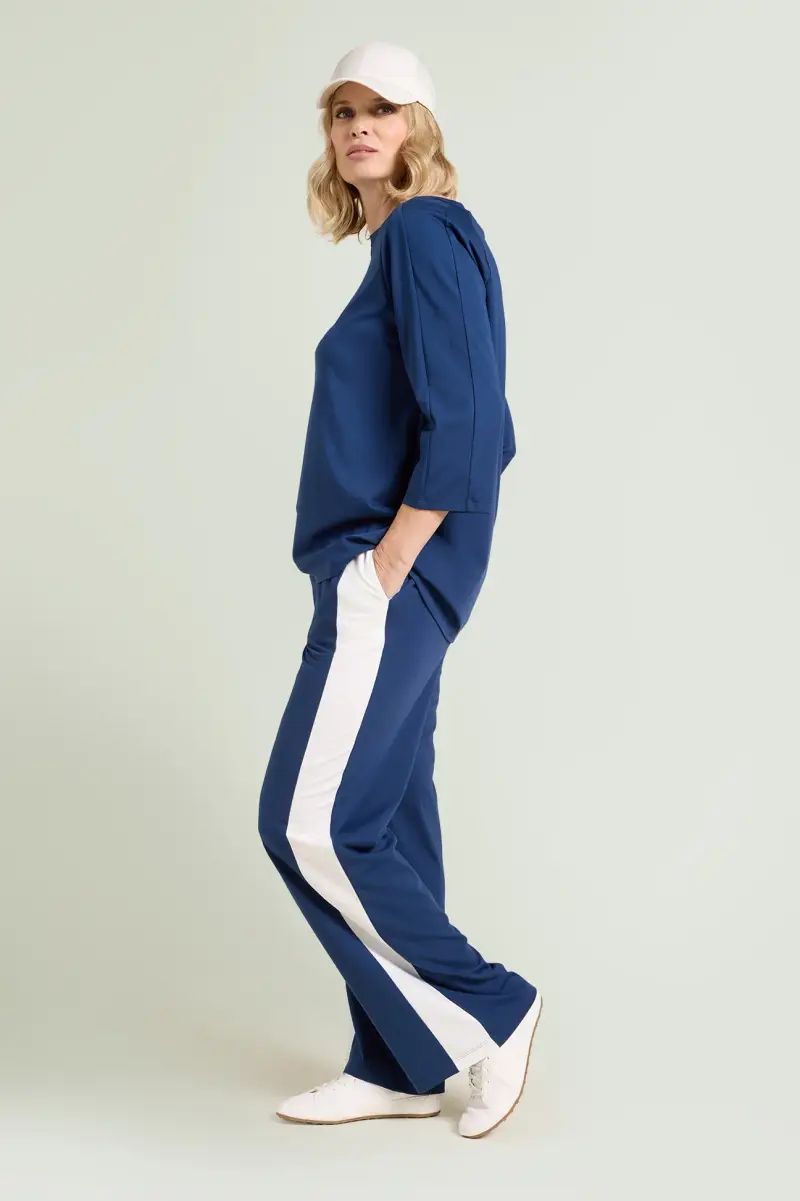 PANTALONI PULL-ON AMPI CON BANDE LATERALI Donna