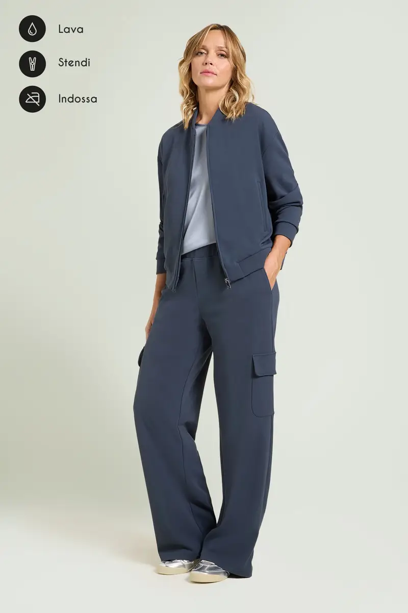 PANTALONI PULL-ON CARGO IN SCUBA CREPE Donna