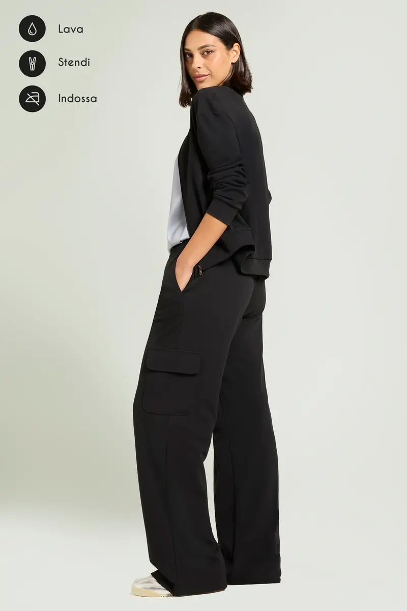 PANTALONI PULL-ON CARGO IN SCUBA CREPE Donna
