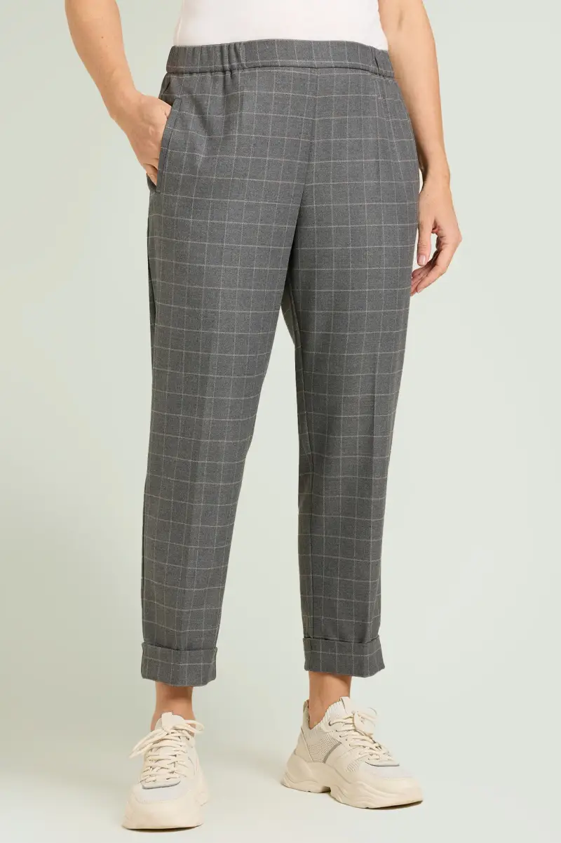 PANTALONI PULL-ON CHECK Donna miniatura 2