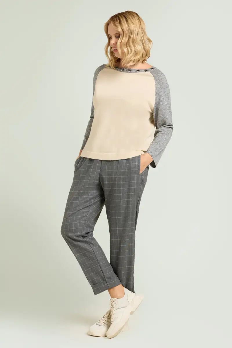PANTALONI PULL-ON CHECK Donna