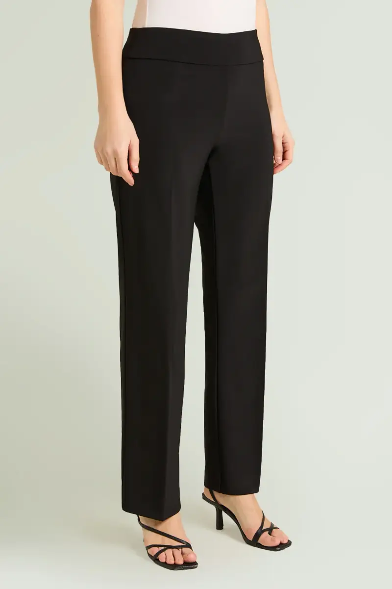 PANTALONI PULL-ON DRITTI IN COMPACT STRETCH Donna miniatura 2