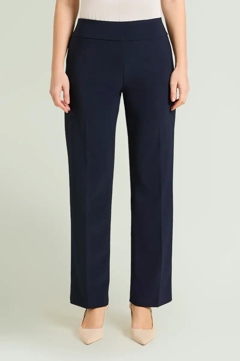 PANTALONI PULL-ON DRITTI IN COMPACT STRETCH Donna miniatura 2