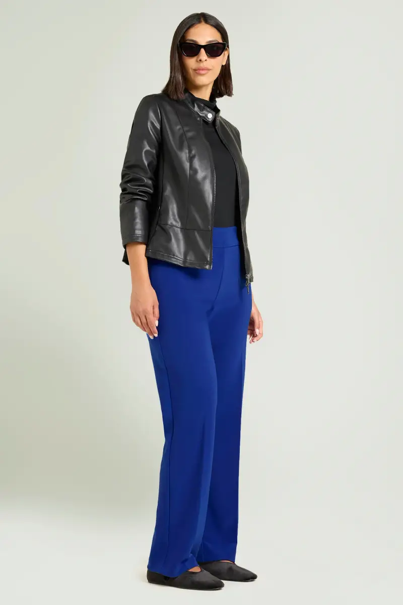 PANTALONI PULL-ON DRITTI IN COMPATTO STRETCH Donna