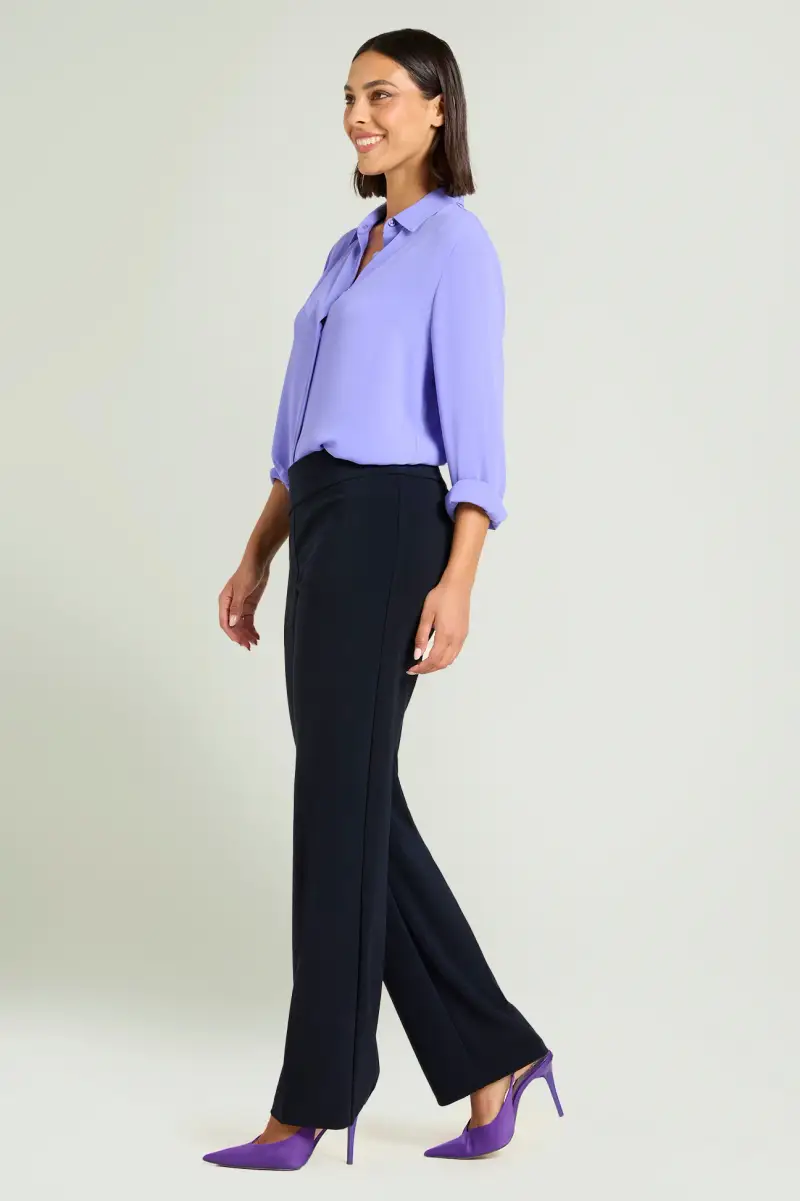 PANTALONI PULL-ON DRITTI IN COMPATTO STRETCH Donna