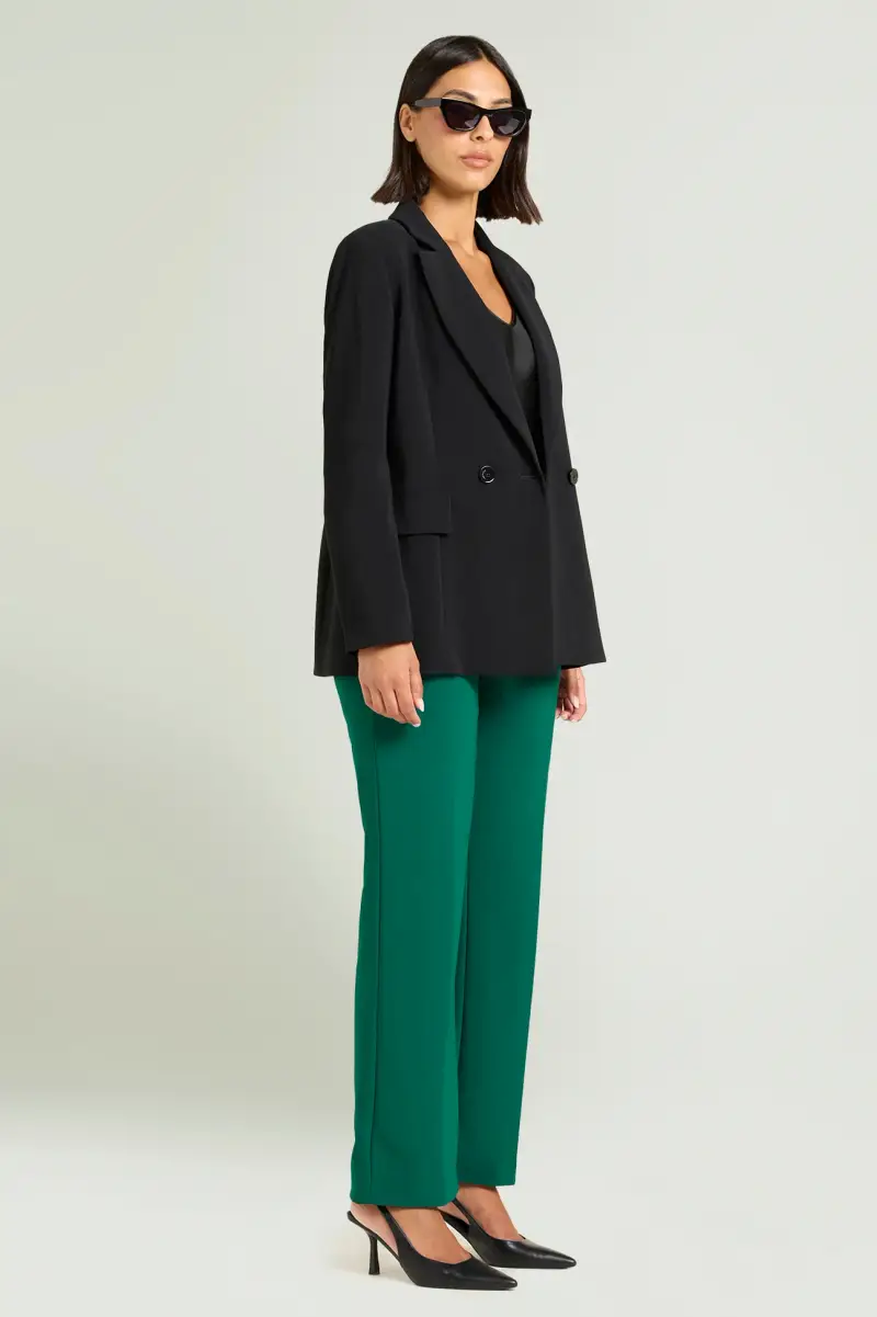 PANTALONI PULL-ON DRITTI IN COMPATTO STRETCH Donna