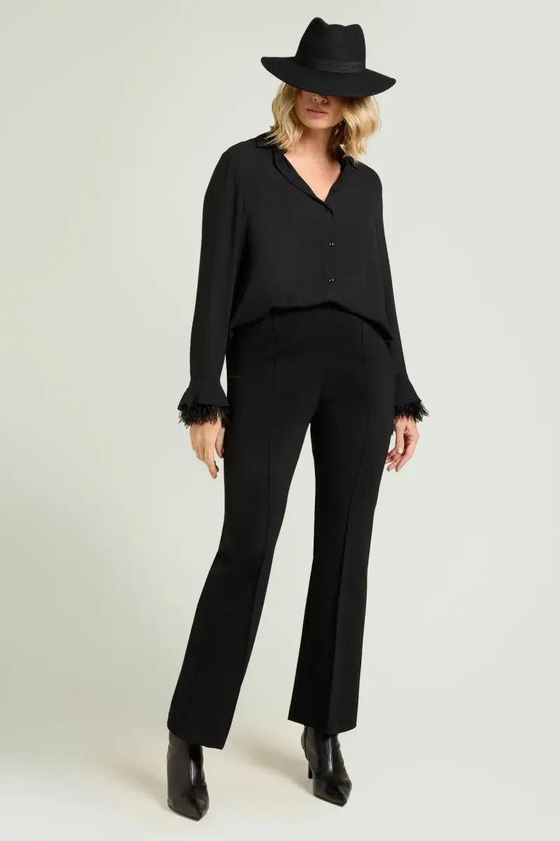 PANTALONI PULL-ON FLARE IN PUNTO MILANO Donna