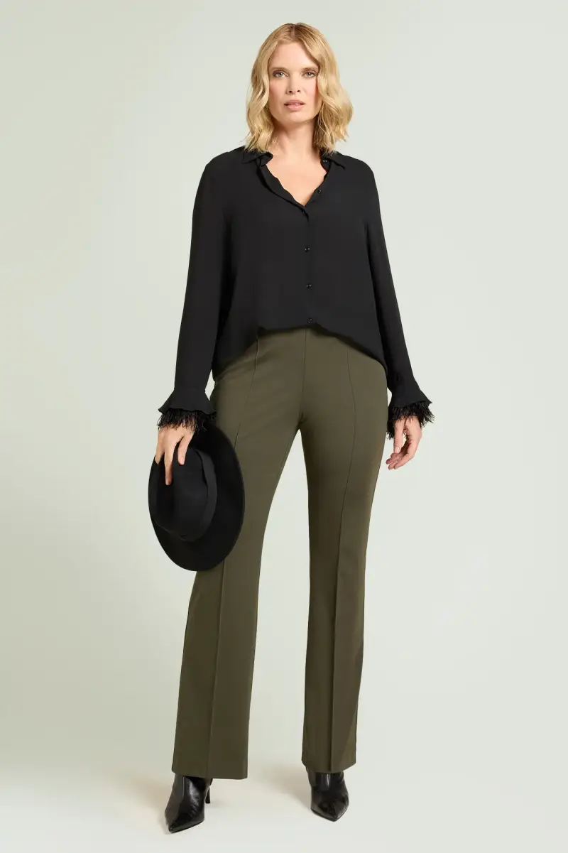 PANTALONI PULL-ON FLARE IN PUNTO MILANO Donna