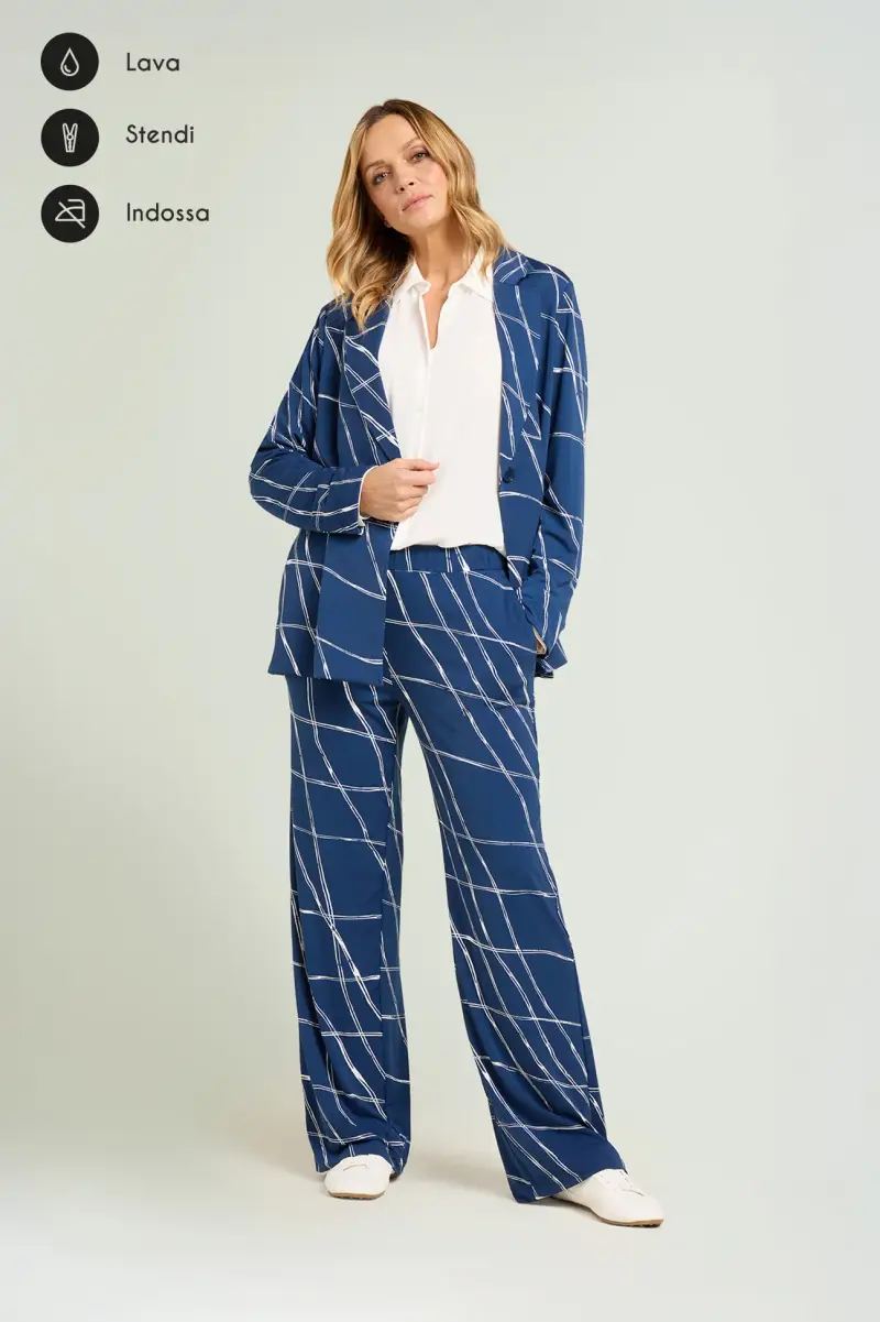 PANTALONI PULL-ON IN JERSEY STAMPATO Donna