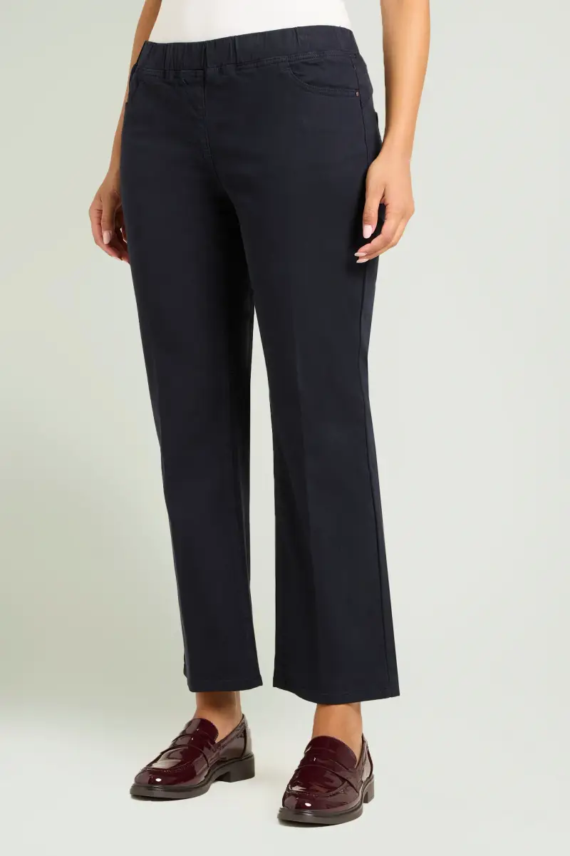 PANTALONI PULL-ON KICK FLARE IN WINTER COTTON Donna miniatura 2