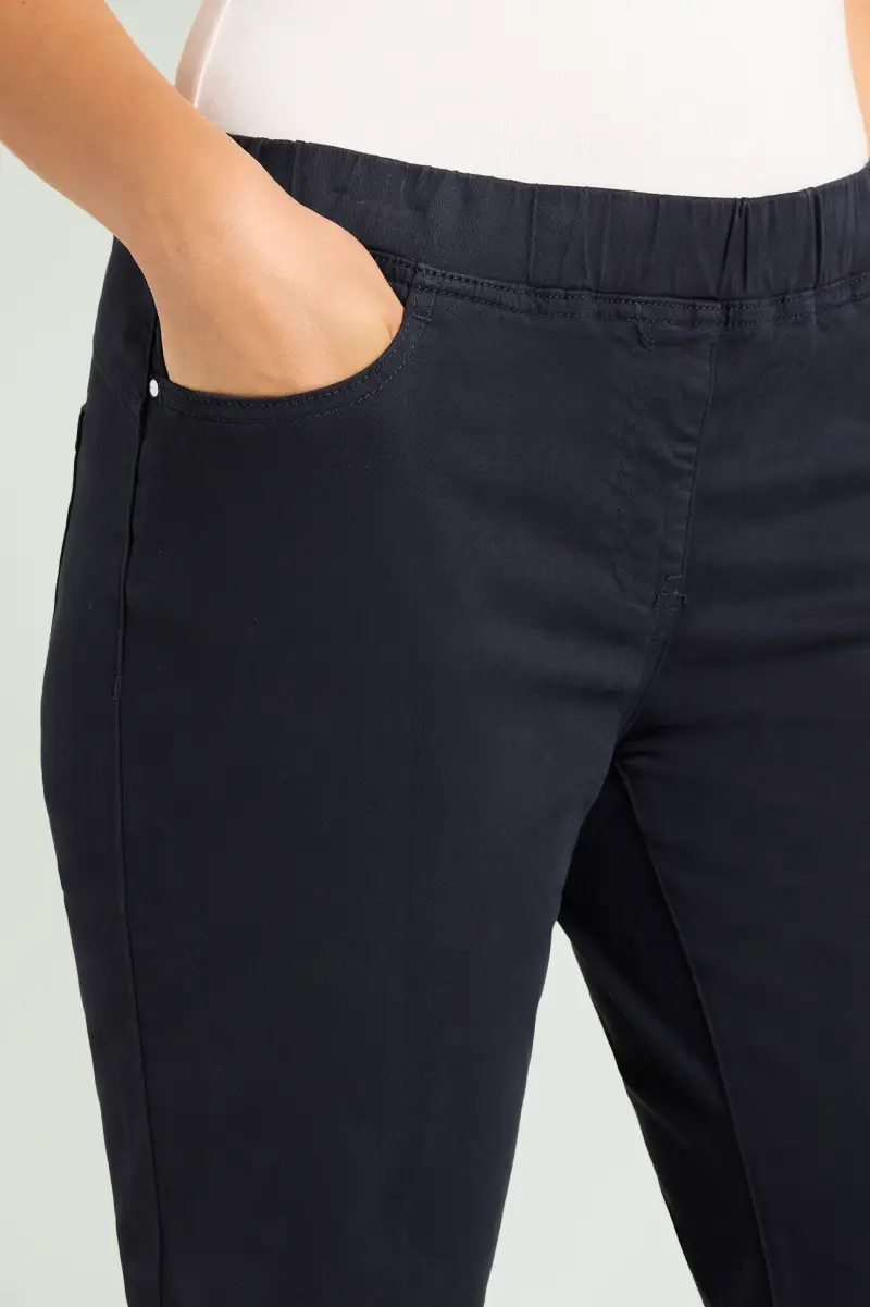 PANTALONI PULL-ON KICK FLARE IN WINTER COTTON Donna miniatura 3