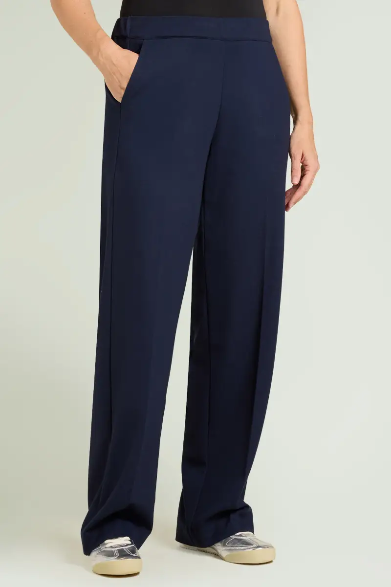 PANTALONI PULL-ON WIDE LEG IN PUNTO MILANO Donna miniatura 2