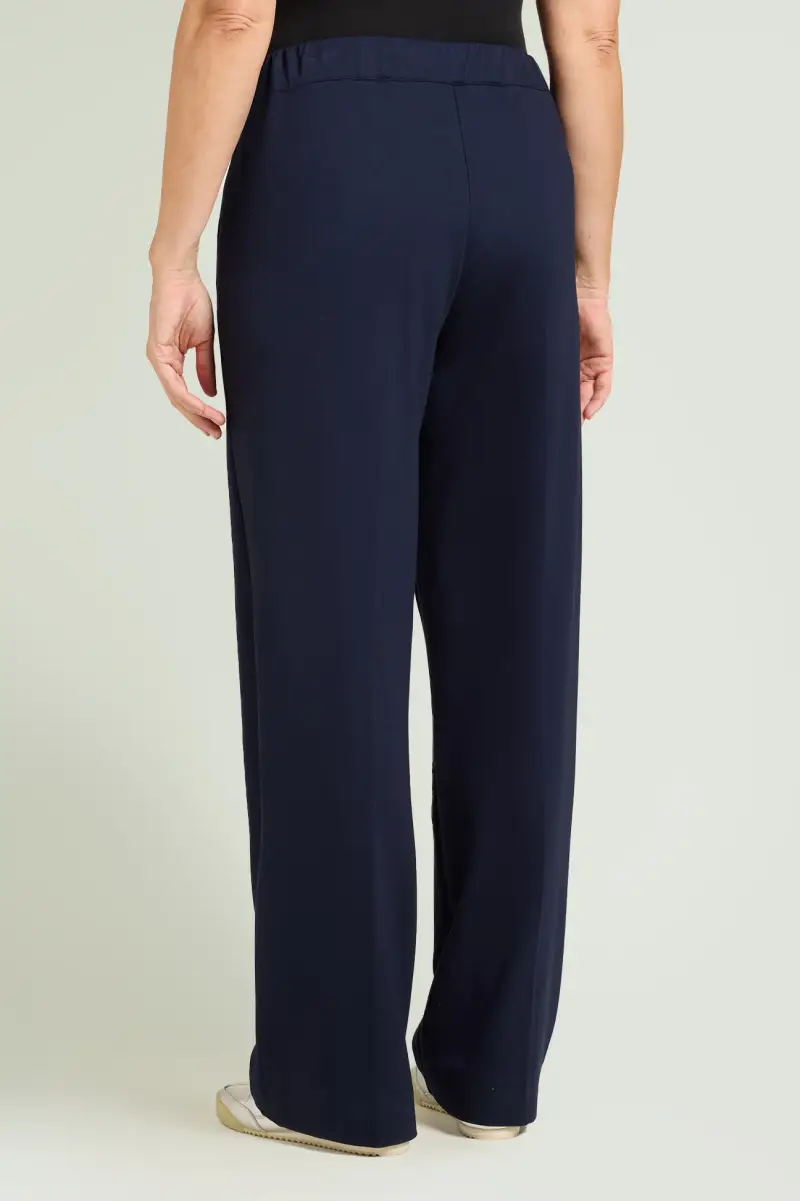 PANTALONI PULL-ON WIDE LEG IN PUNTO MILANO Donna miniatura 3