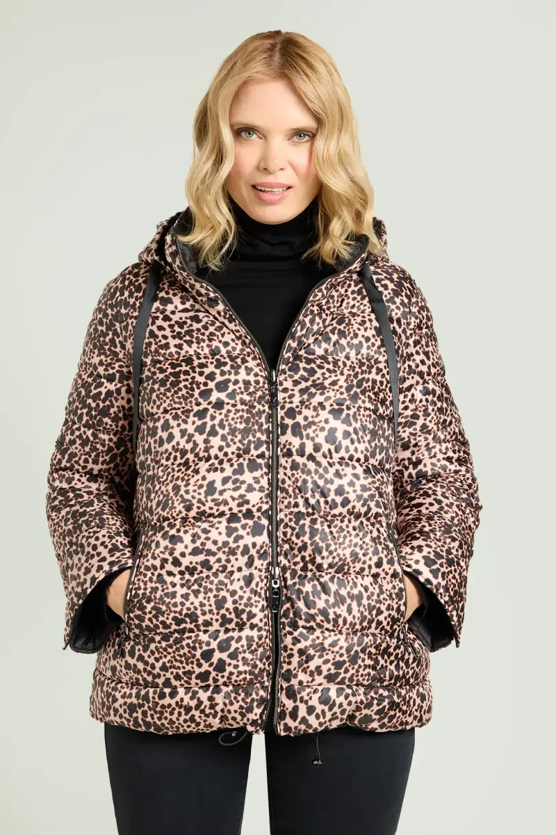 PIUMINO REVERSIBILE CON STAMPA ANIMALIER Donna
