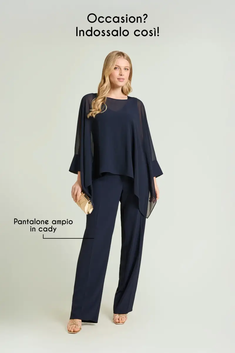 PONCHO IN GEORGETTE Donna miniatura 4