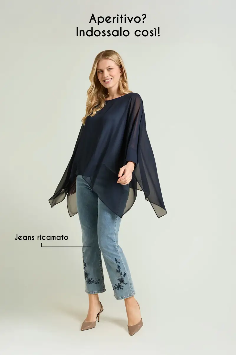 PONCHO IN GEORGETTE Donna miniatura 5