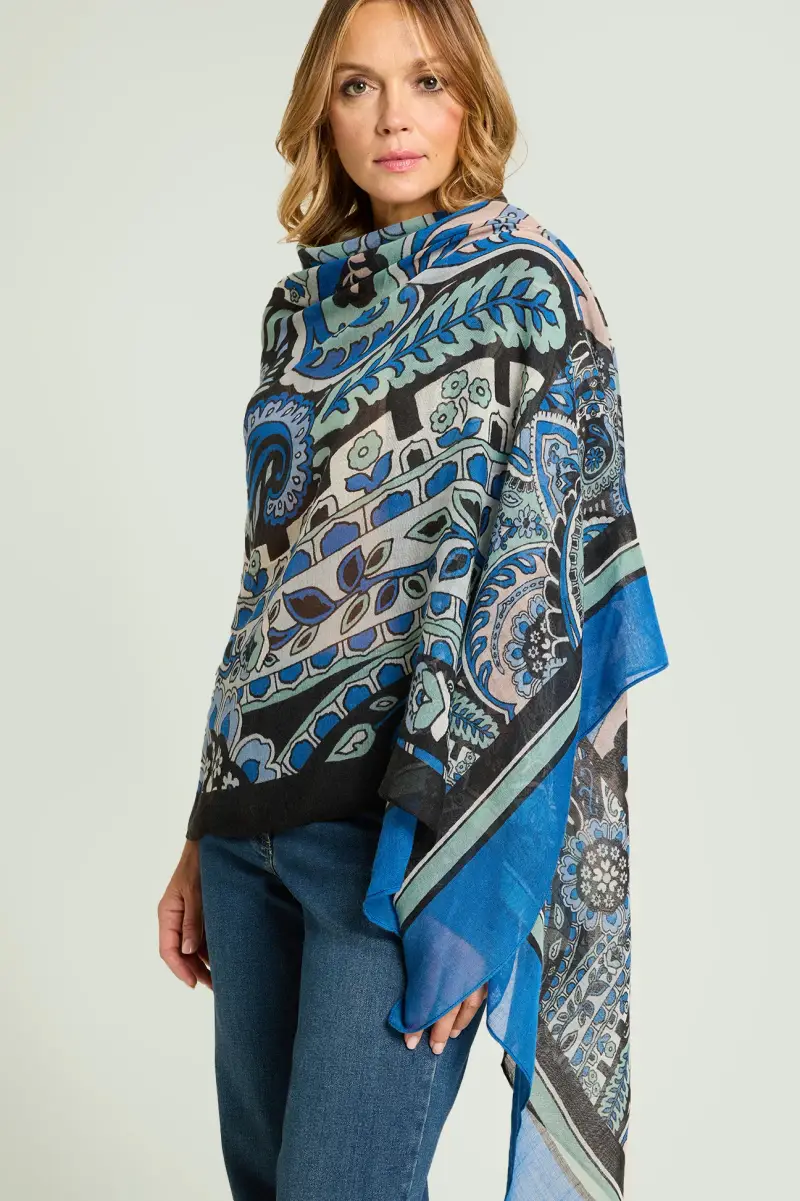 SCIARPA DI PURA LANA CON STAMPA PAISLEY Donna miniatura 2