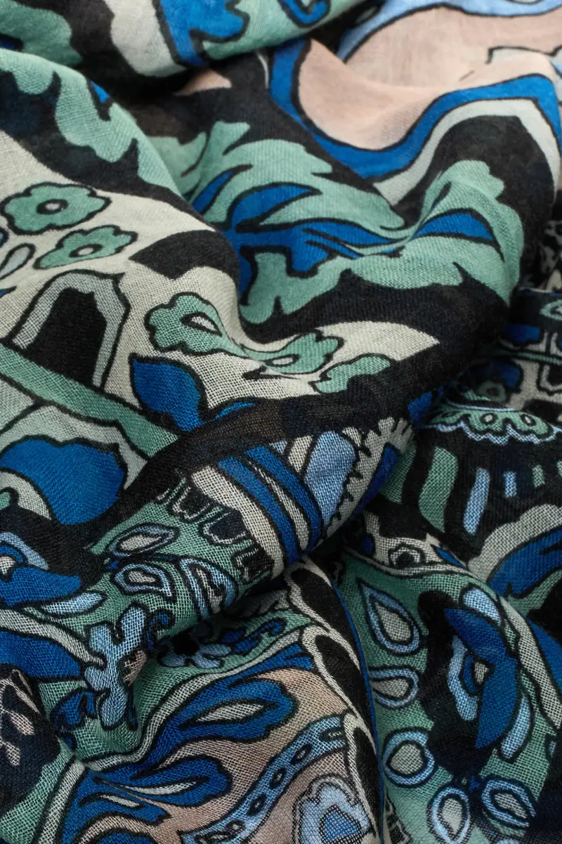 SCIARPA DI PURA LANA CON STAMPA PAISLEY Donna miniatura 3