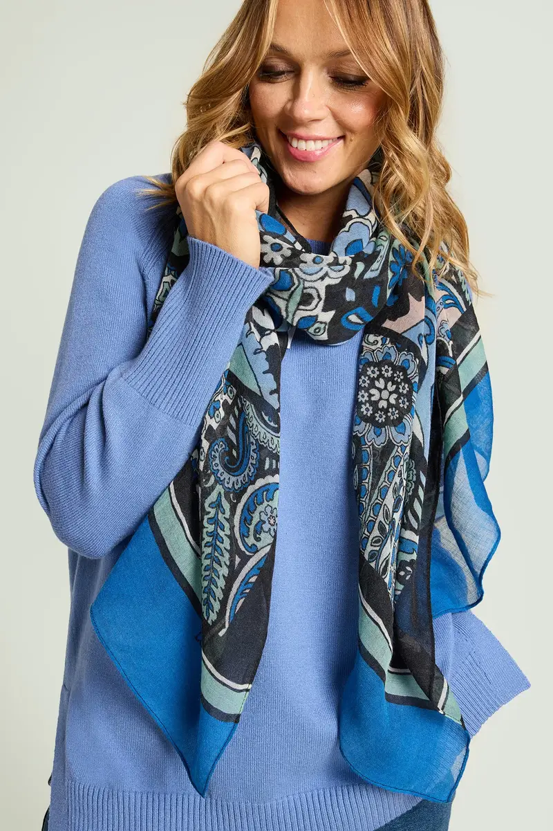 SCIARPA DI PURA LANA CON STAMPA PAISLEY Donna