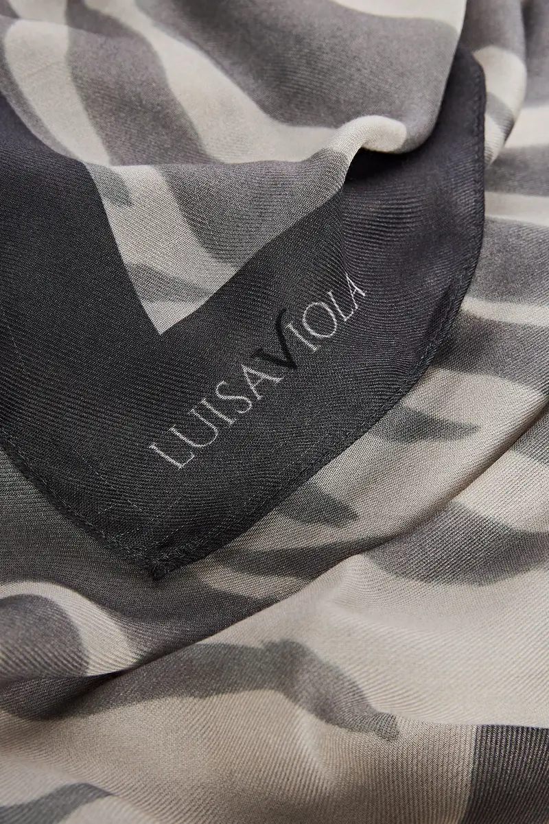 SCIARPA FOULARD CON STAMPA ANIMALIER Donna miniatura 3