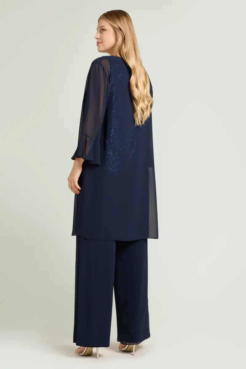 SPOLVERINO E PANTALONE IN GEORGETTE Donna miniatura 2