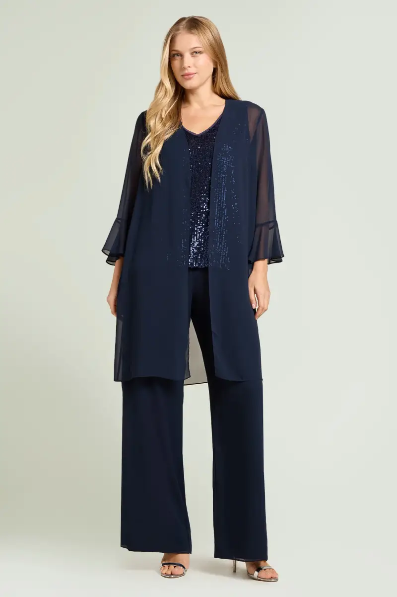 SPOLVERINO E PANTALONE IN GEORGETTE Donna