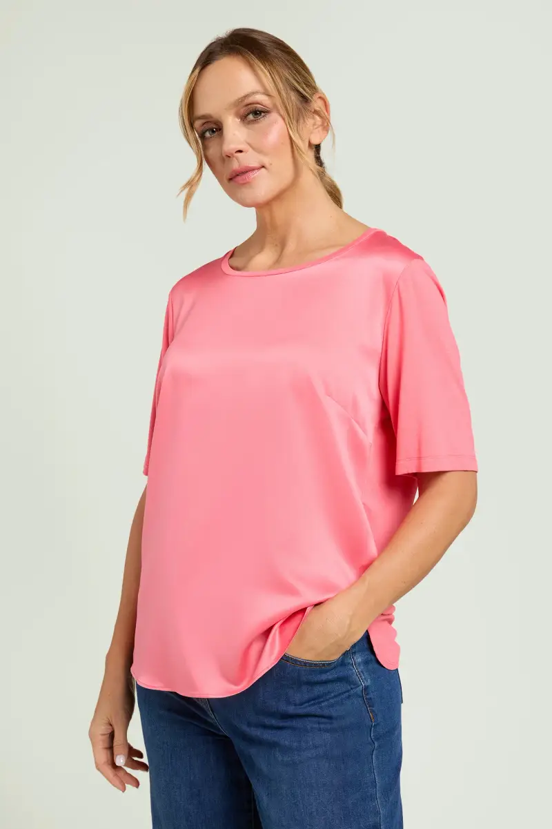 T-SHIRT IN RASO E JERSEY Donna