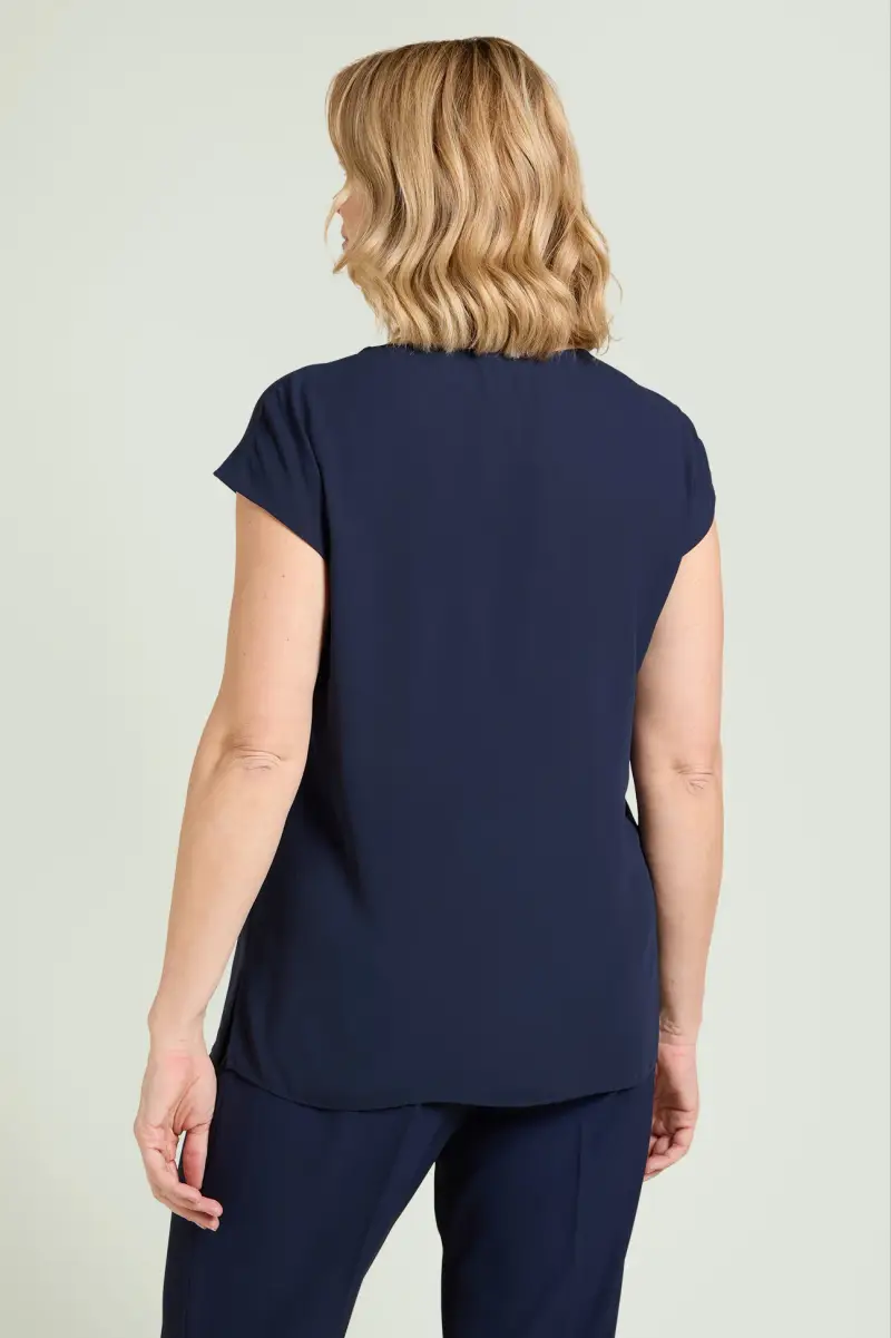 TOP IN DOPPIA GEORGETTE CON PUNTI LUCE Donna miniatura 2