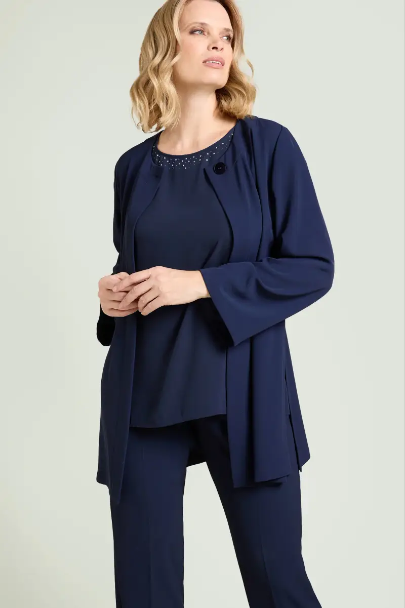 TOP IN DOPPIA GEORGETTE CON PUNTI LUCE Donna miniatura 5