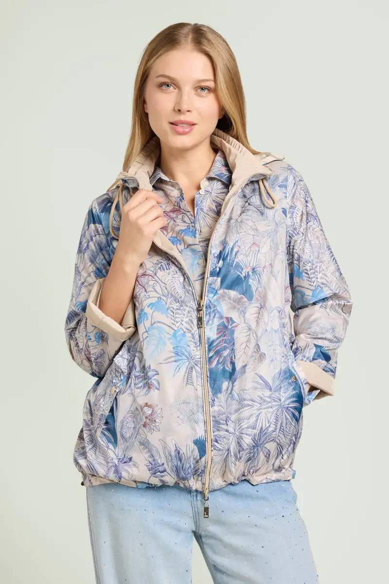 WIND JACKET STAMPATA REVERSIBILE Donna