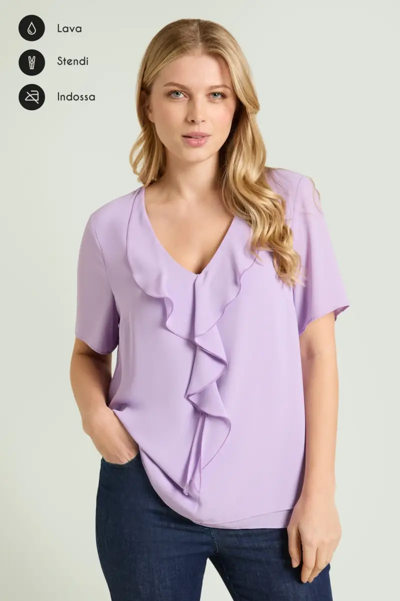 BLUSA CON VOLANT Donna