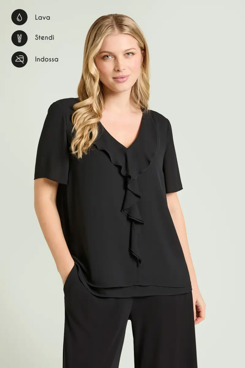BLUSA CON VOLANT Donna