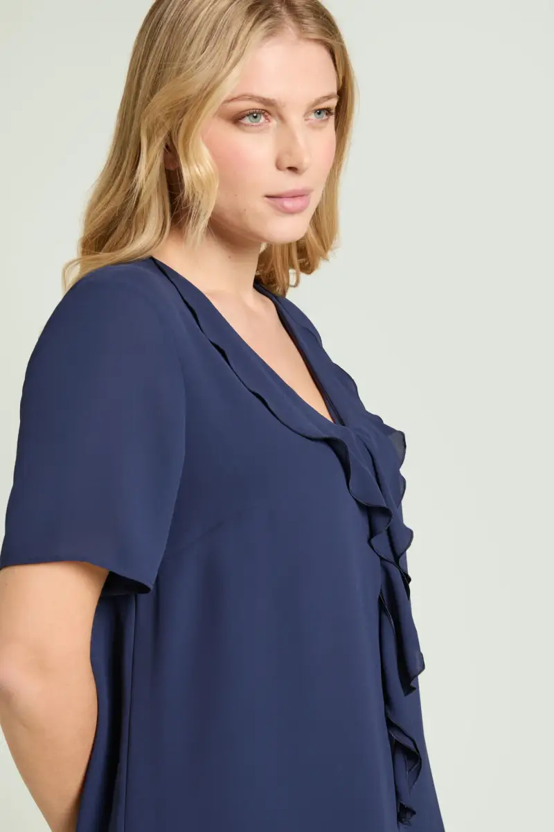 BLUSA CON VOLANT Donna miniatura 3