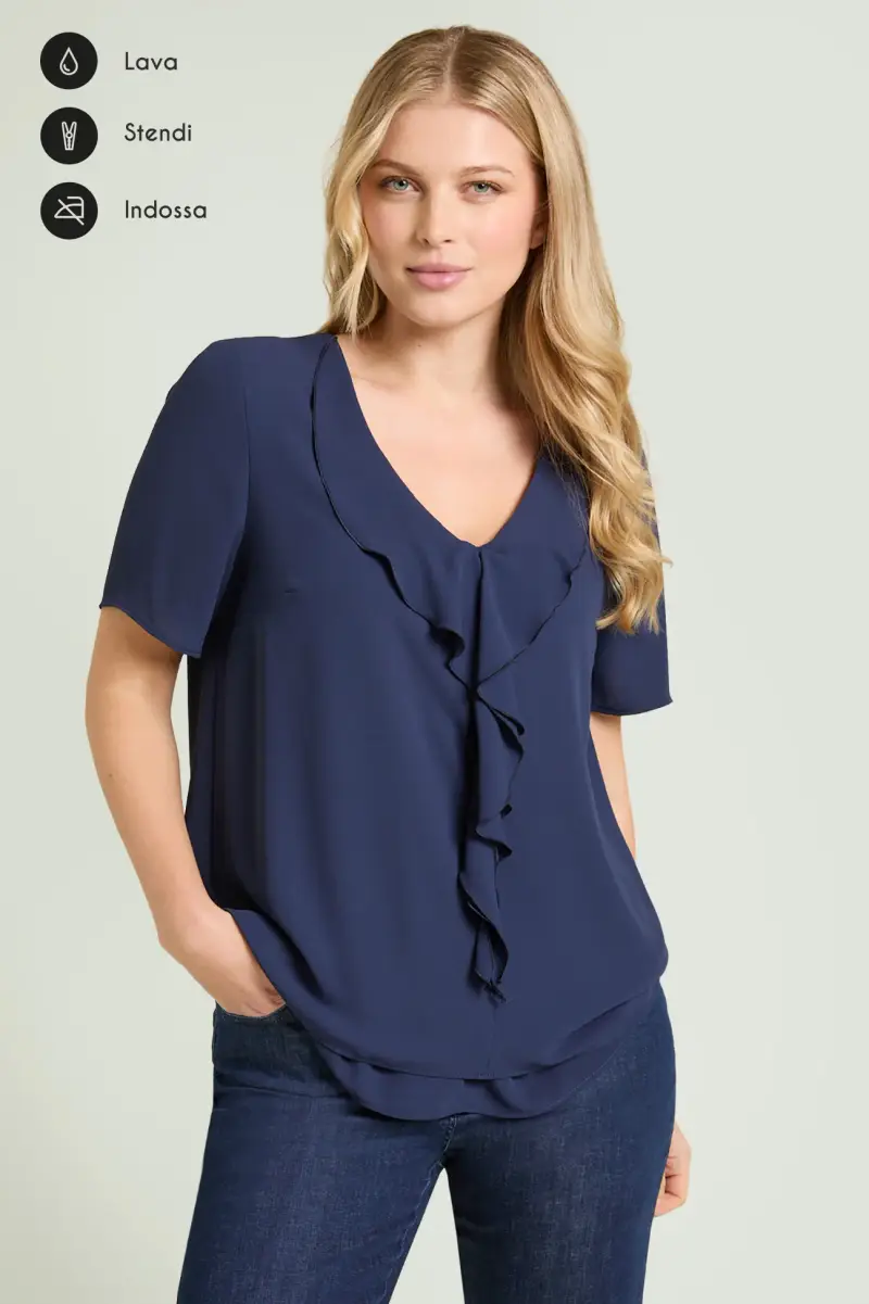 BLUSA CON VOLANT Donna