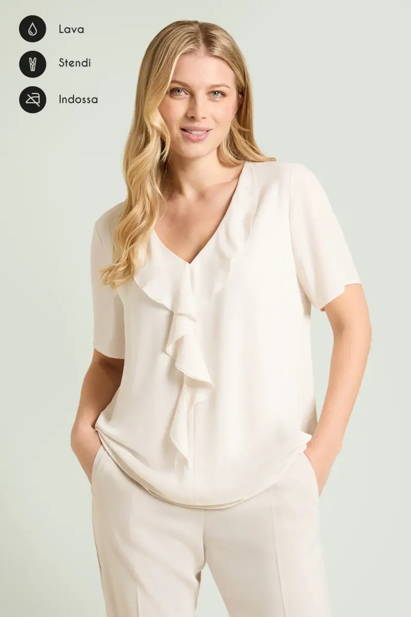 BLUSA CON VOLANT Donna