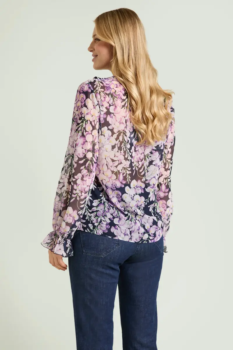 BLUSA STAMPATA CON VOLANT Donna miniatura 2