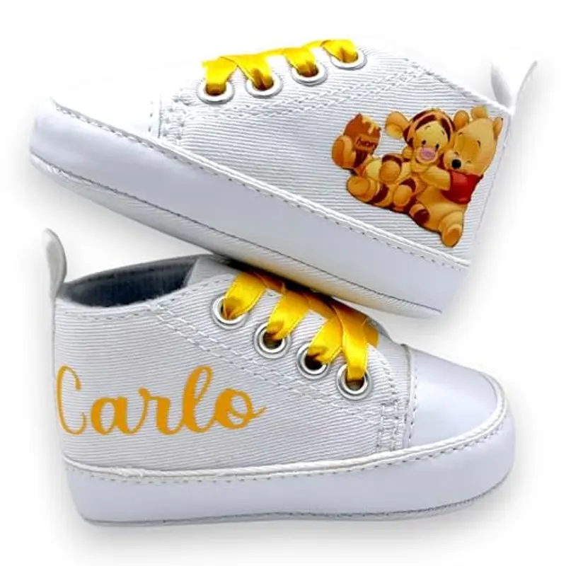 LulluLab Scarpine Neonato personalizzate con nome, primi passi, ottima idea regalo.