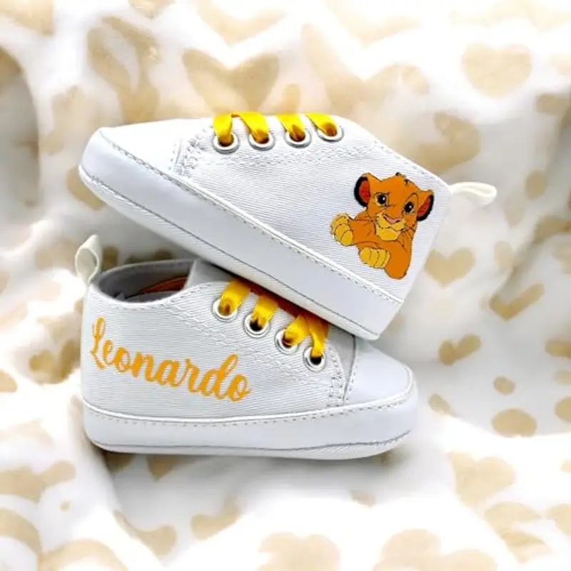 LulluLab Scarpine Neonato personalizzate con nome, primi passi, ottima idea regalo. (Minnie 0-3 mesi) miniatura 2