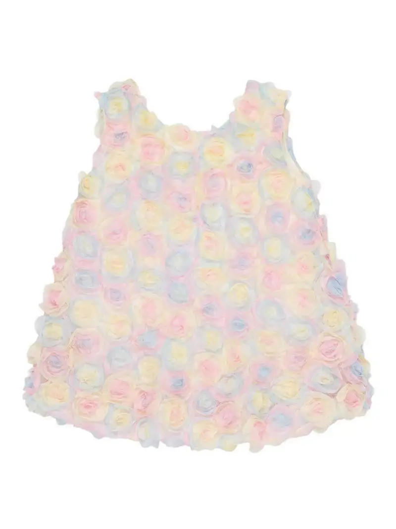 Abito A Fiori Con Fiocco Multicolore