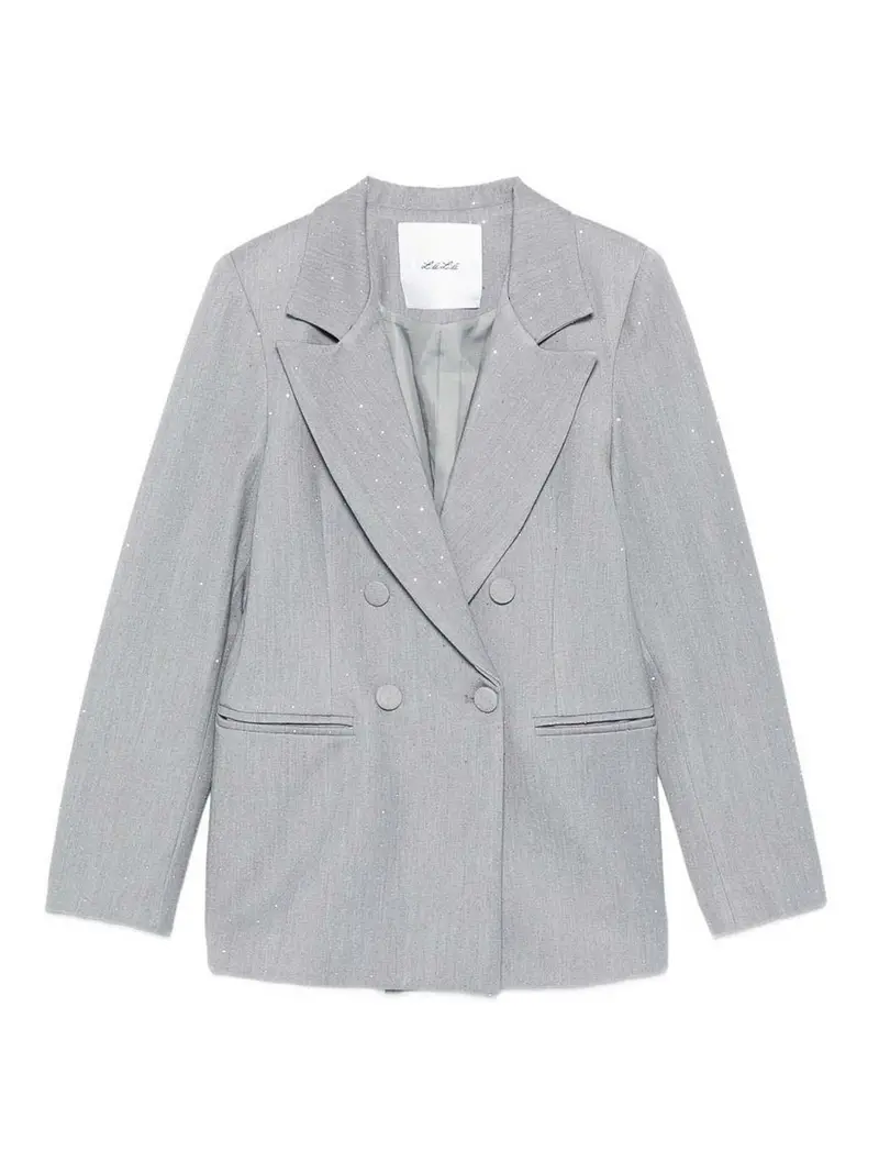Blazer Con Strass Grigio