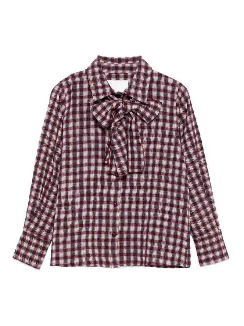Camicia A Quadri Rosso Scuro