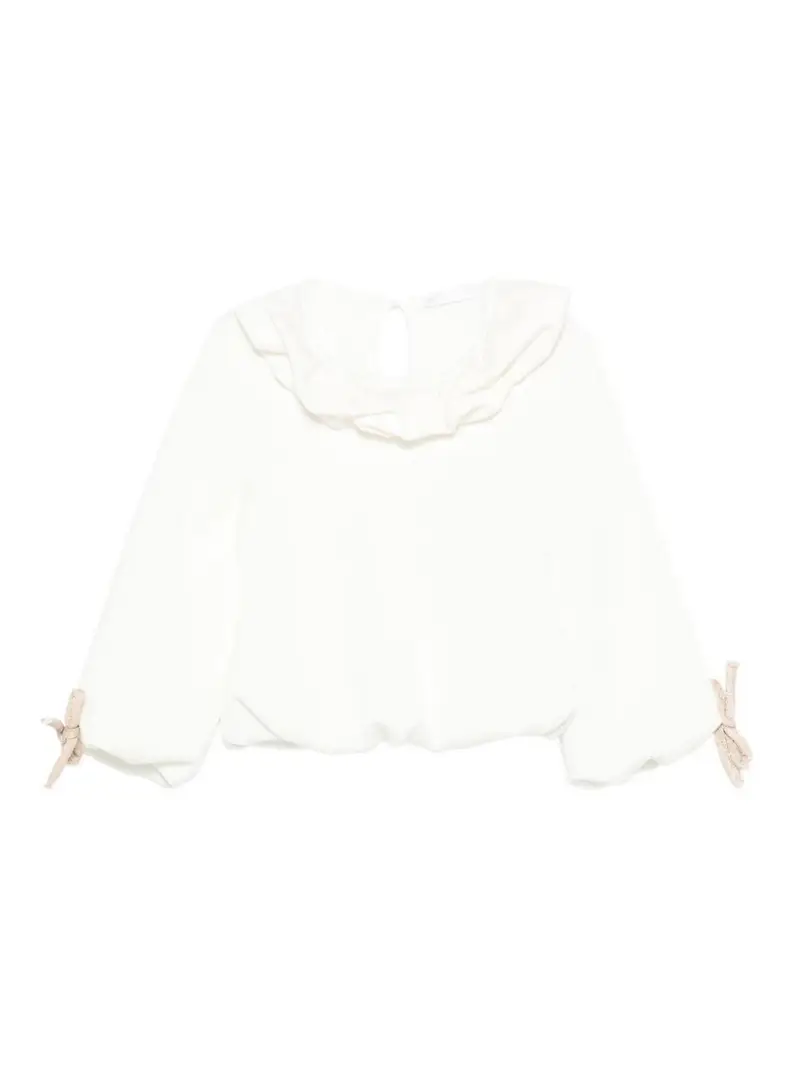 Felpa Con Fiocchi Crema