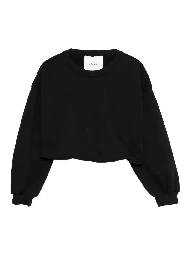 Felpa Crop Basic Nero