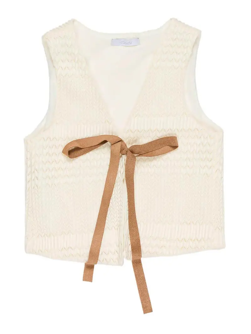 Gilet Con Fiocco Bianco