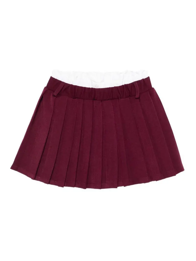 Gonna A Pieghe Rosso Scuro