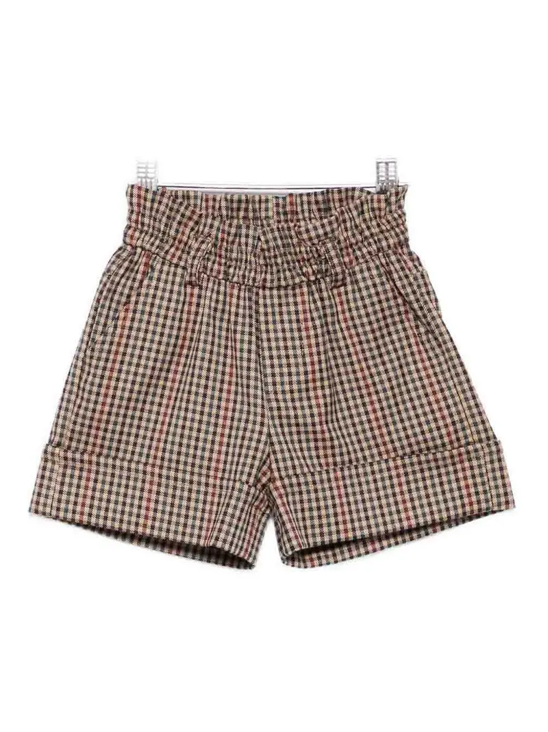 Shorts A Quadri Marrone