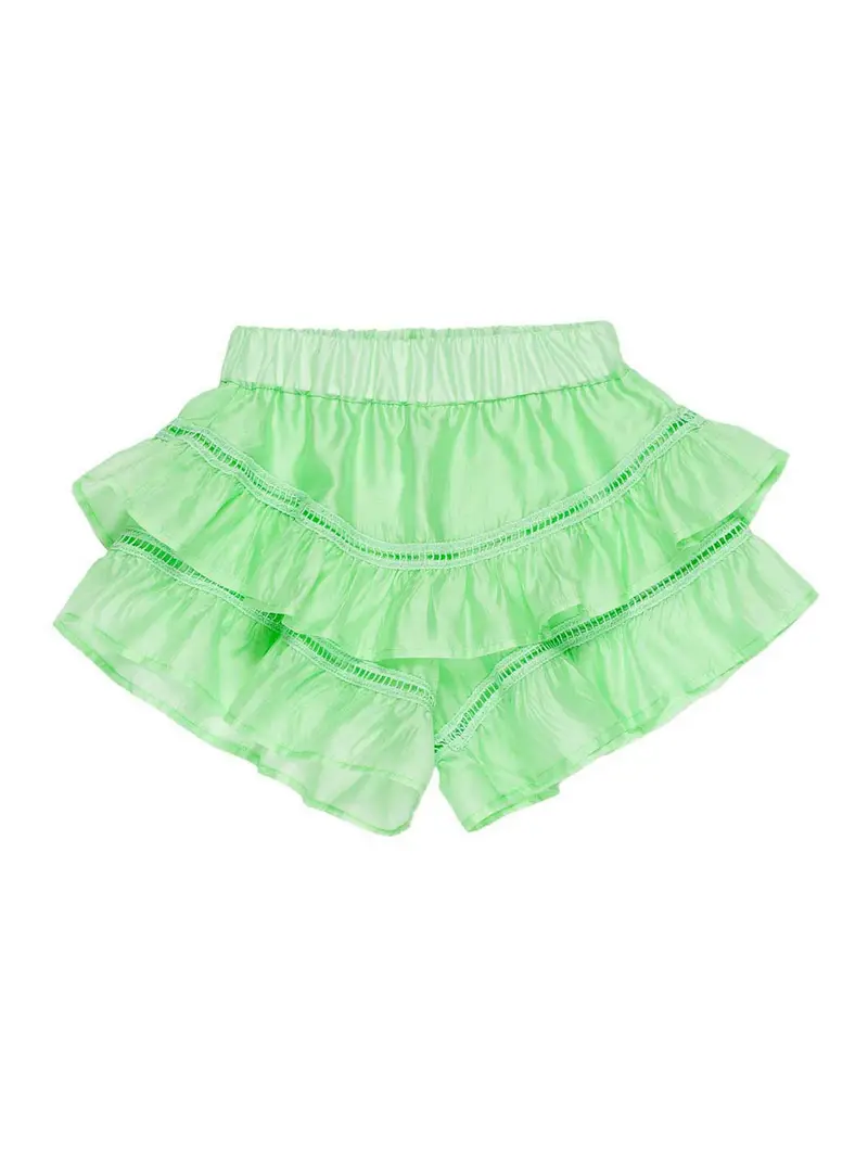 Shorts Con Balze Verde